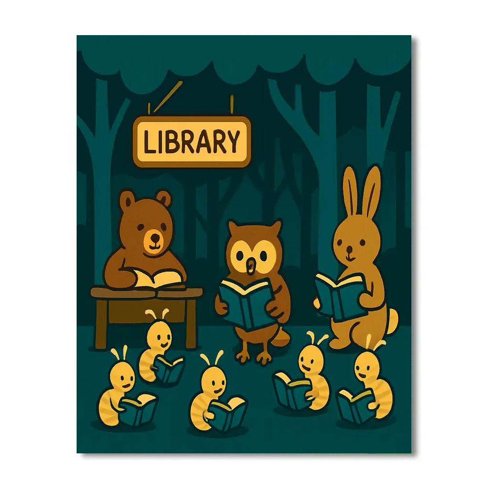 Glowworm Library Night paint by color