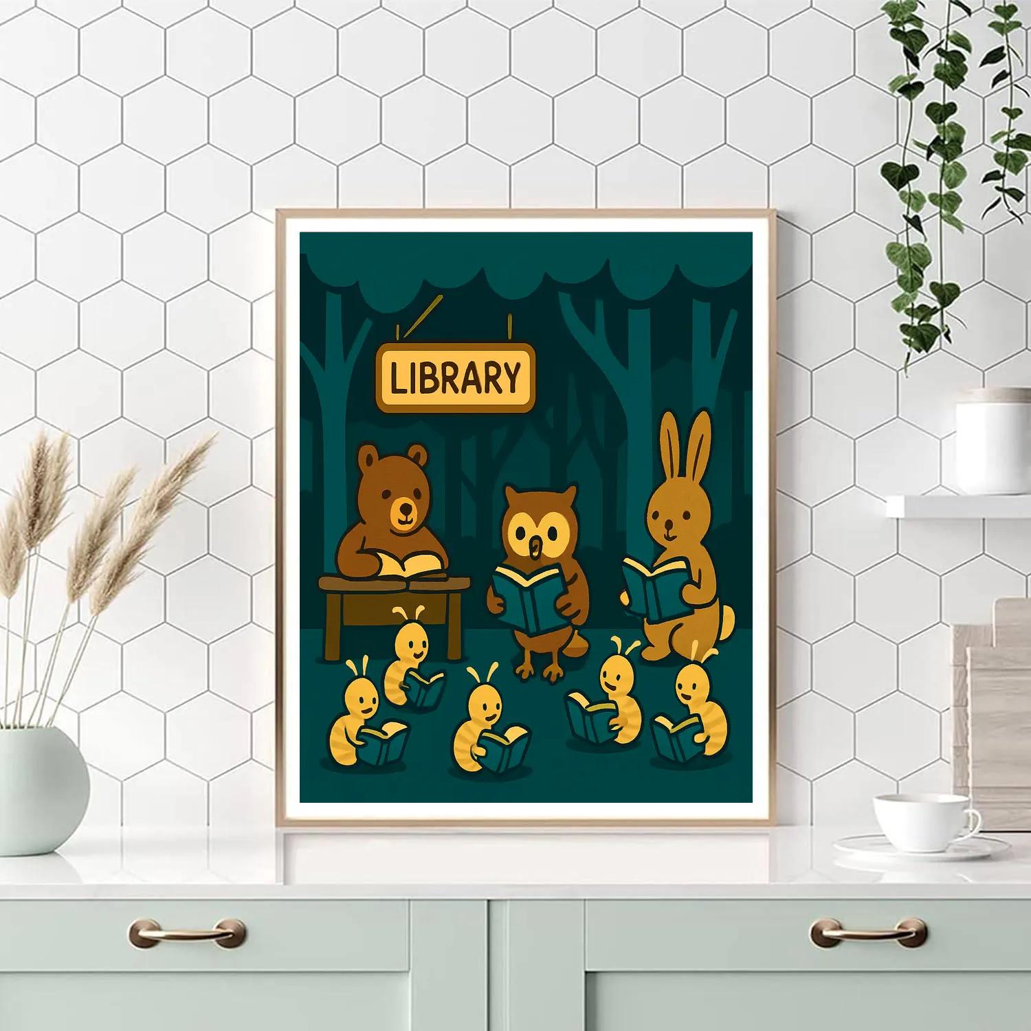 Glowworm Library Night paint by color