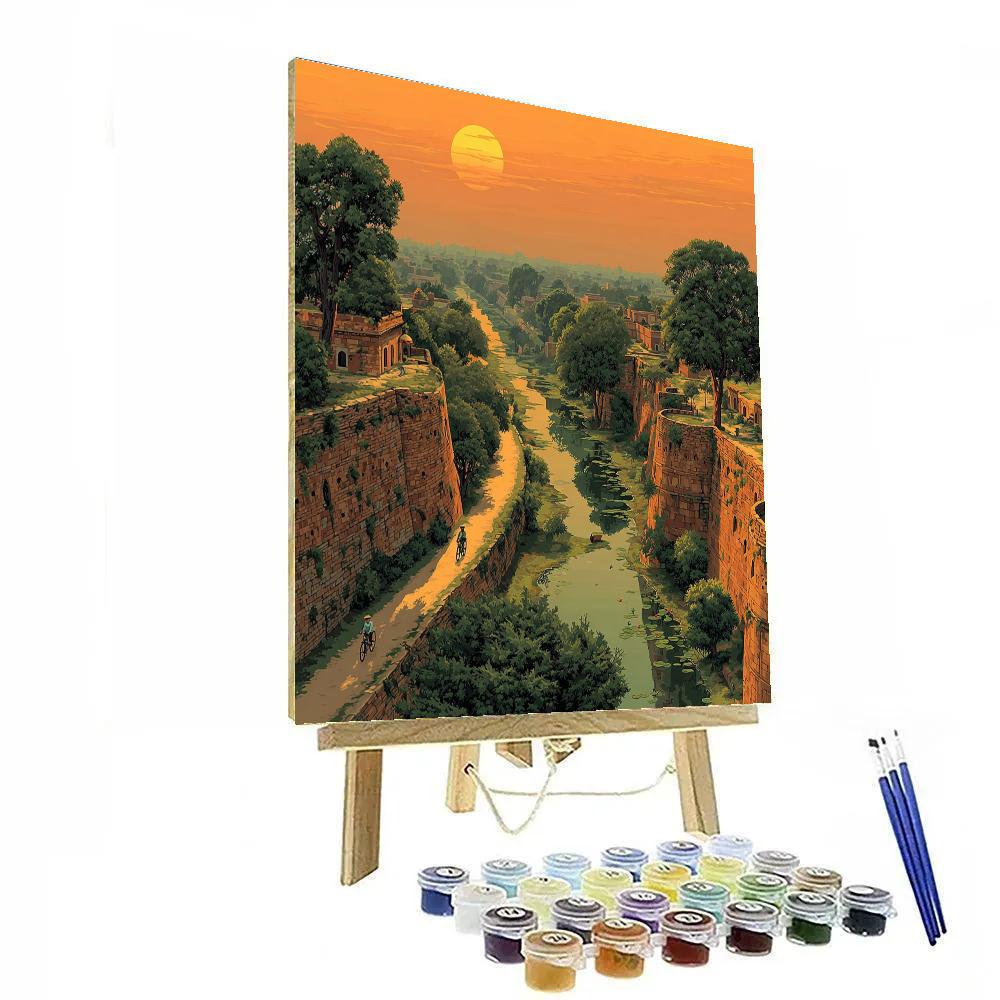 Sukhothai Old City Walls Bangkok Thailand Numbered painting kits