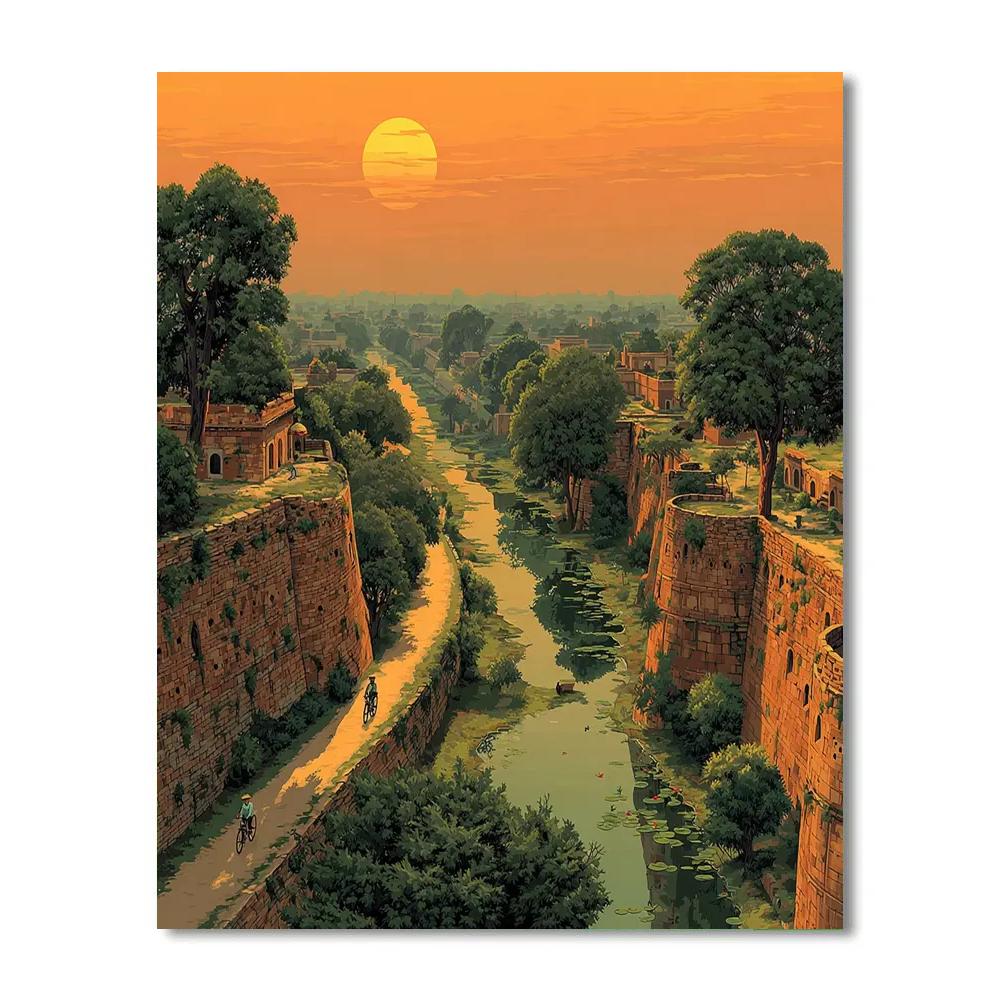 Sukhothai Old City Walls Bangkok Thailand Numbered painting kits