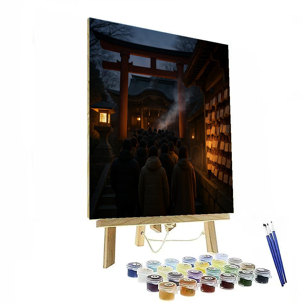 Shinto New Year Hatsumode Number painting