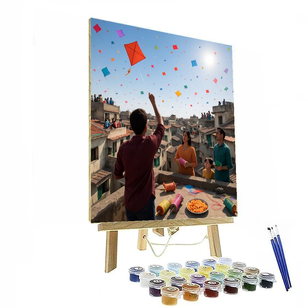 Kite Festival Gujarat Sky Paint by numbers kits