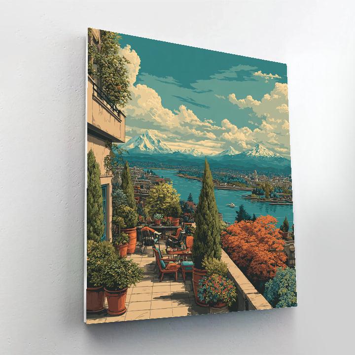 Gamble Gardens Rooftop Seattle United States Painting by numbers kit
