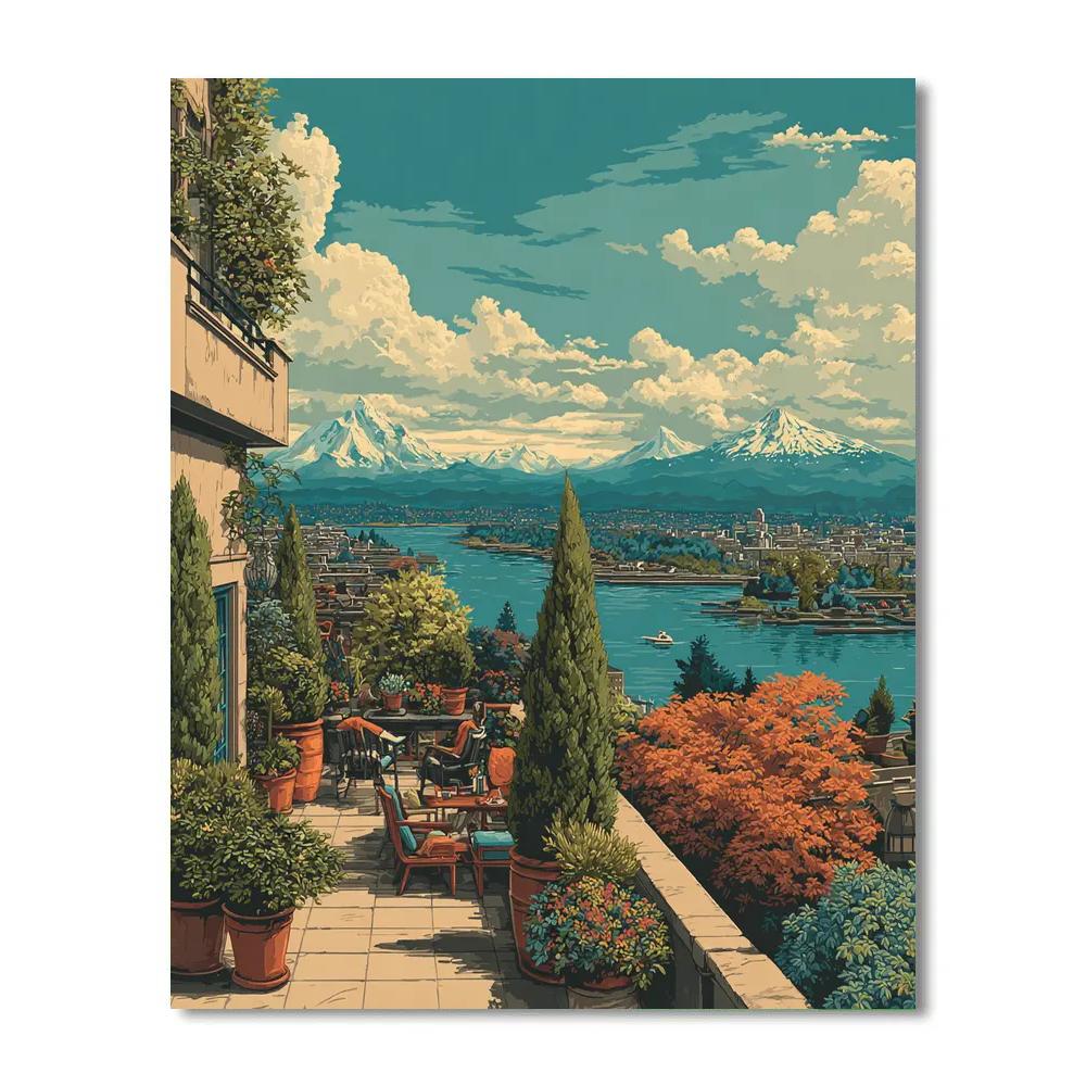 Gamble Gardens Rooftop Seattle United States Painting by numbers kit