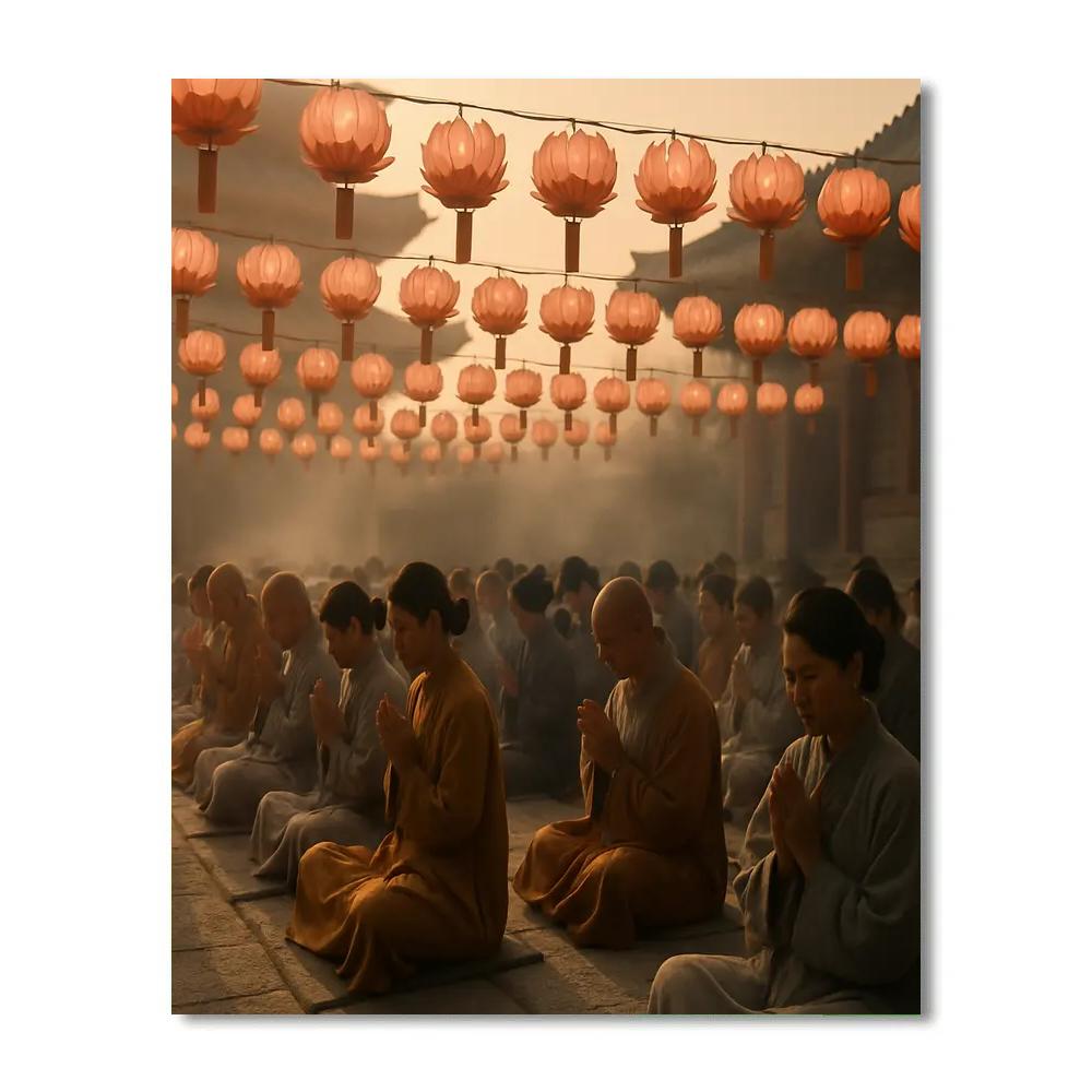 Vesak Temple Lanterns Painting by numbers kit