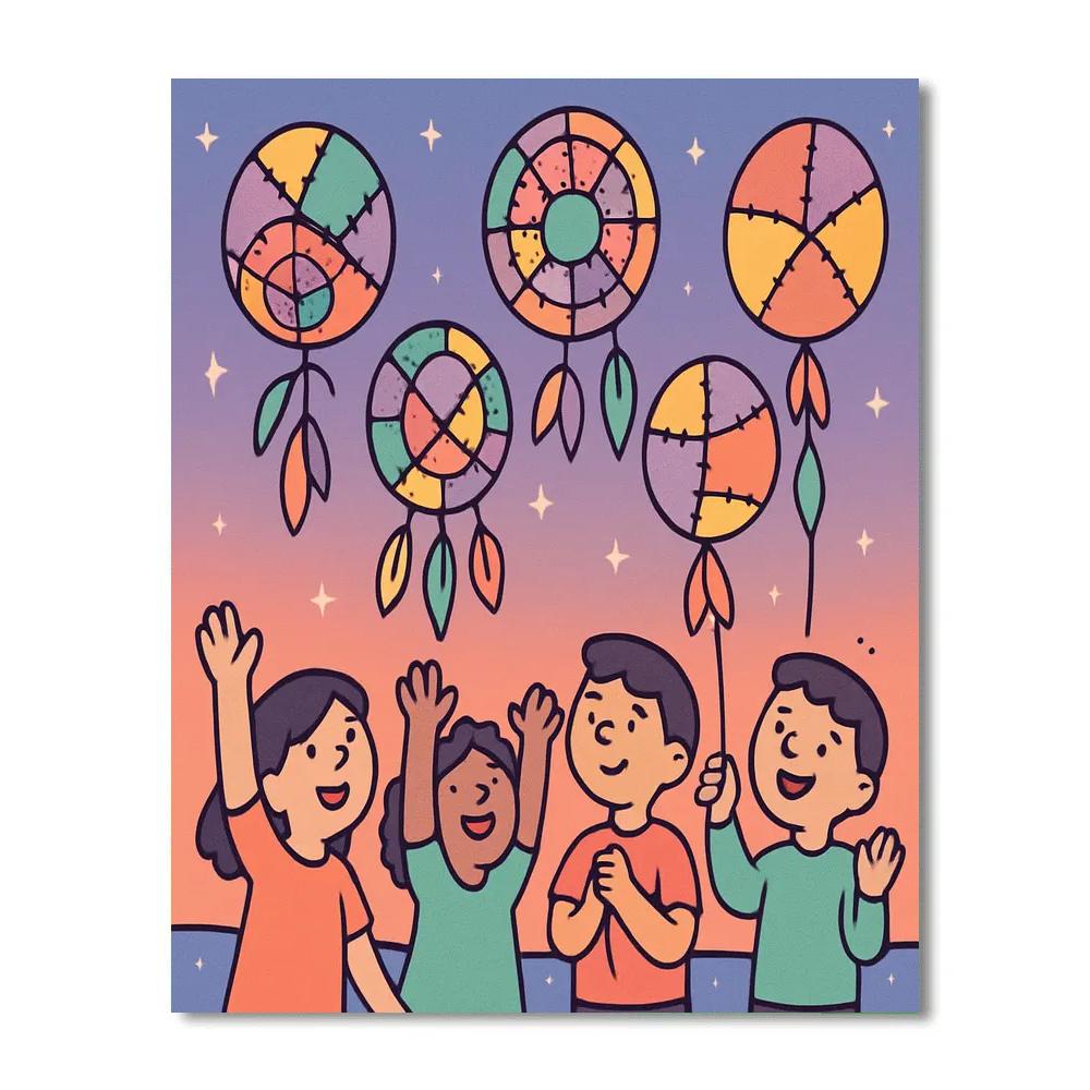 Dreamcatcher Balloon Festival painting number kit