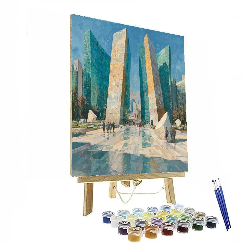 La Defense Modern Plaza Paris France Numbered painting kits