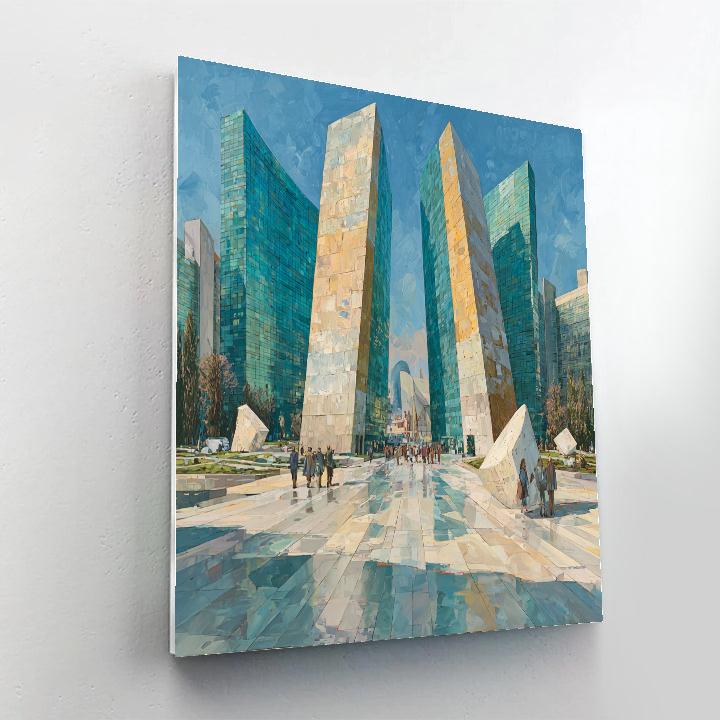 La Defense Modern Plaza Paris France Numbered painting kits