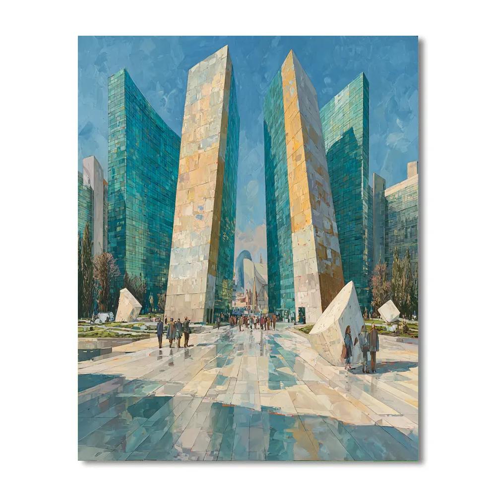 La Defense Modern Plaza Paris France Numbered painting kits