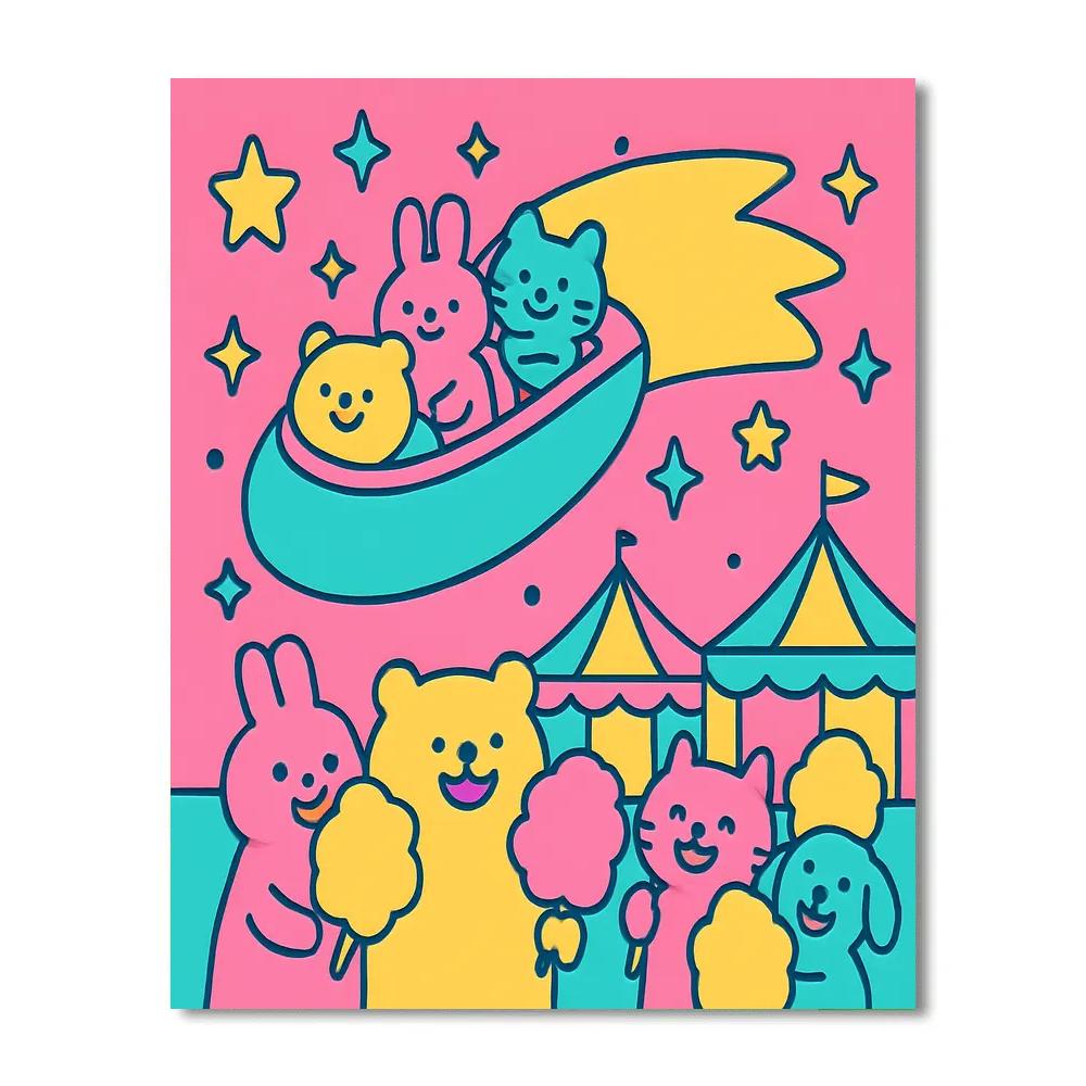Gummy Comet Carnival paint by number