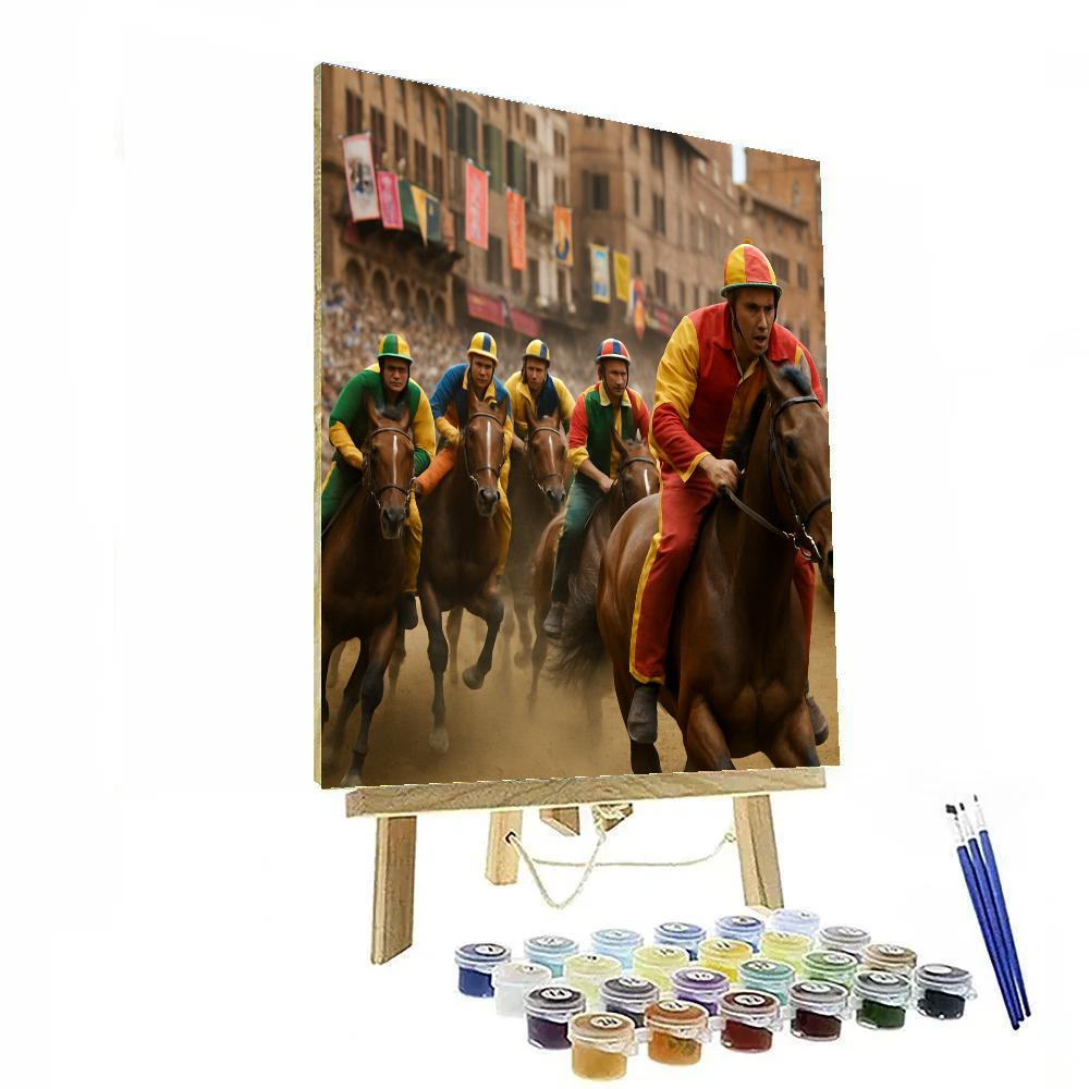 Il Palio Siena Horse Race painting number kit