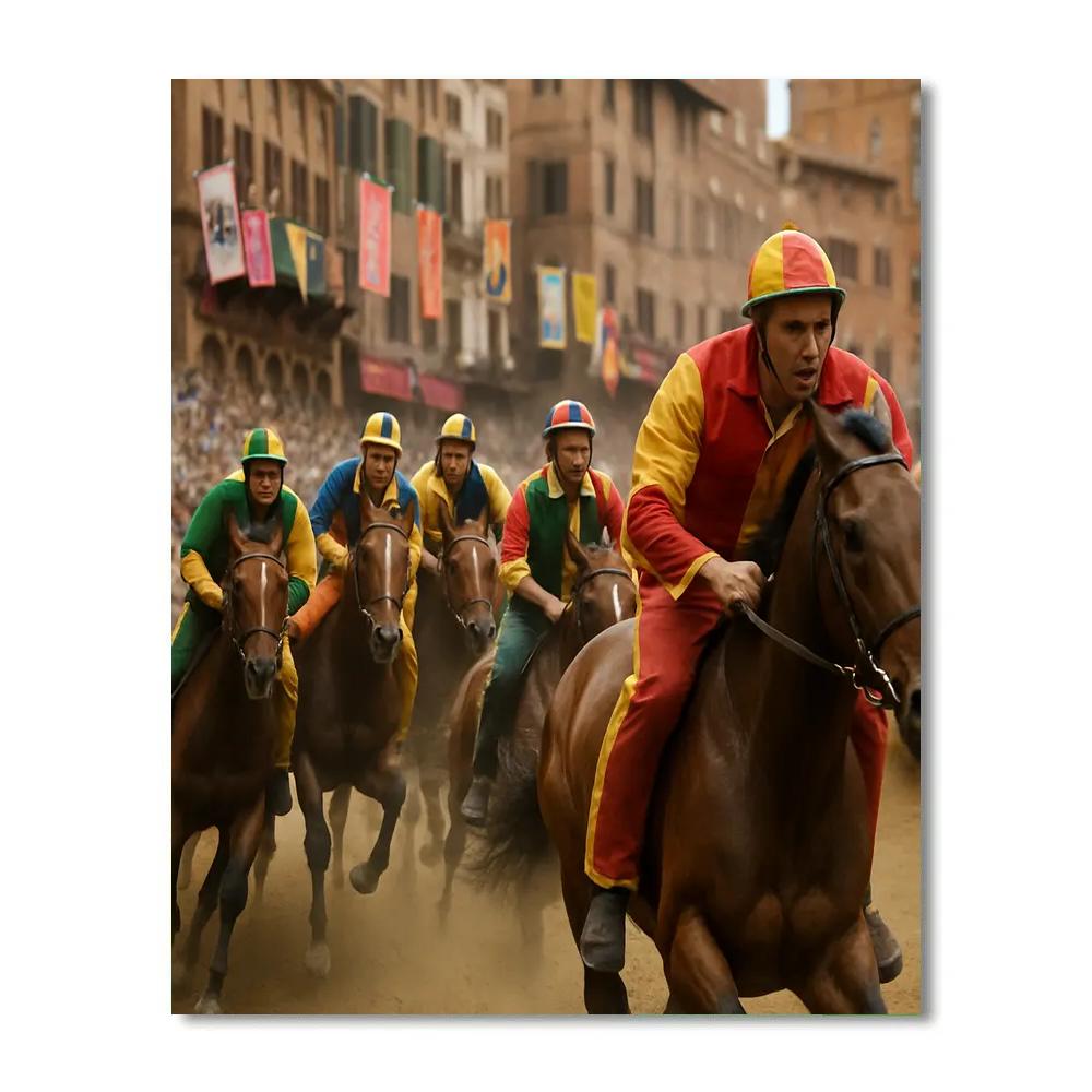 Il Palio Siena Horse Race painting number kit