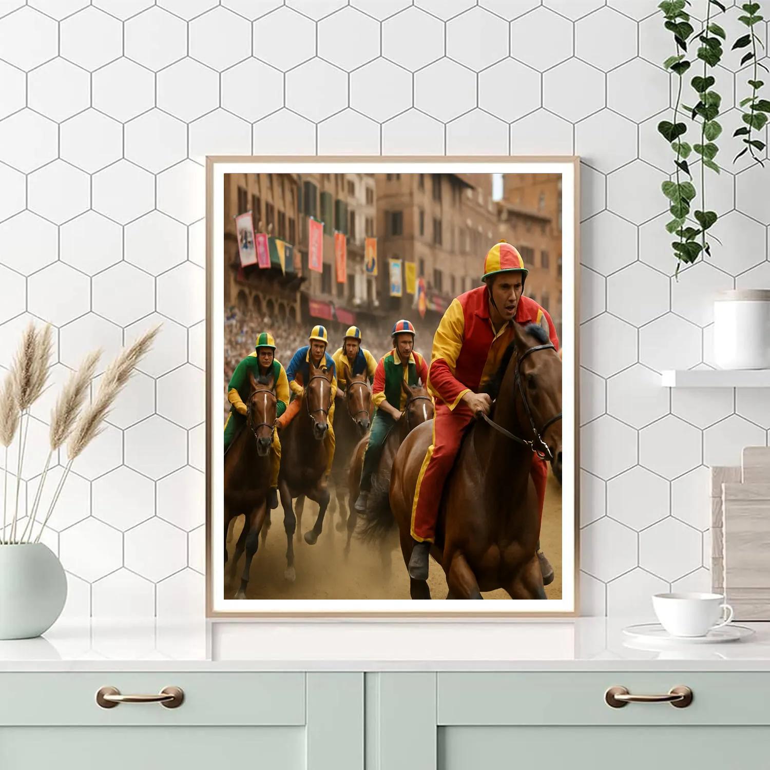 Il Palio Siena Horse Race painting number kit