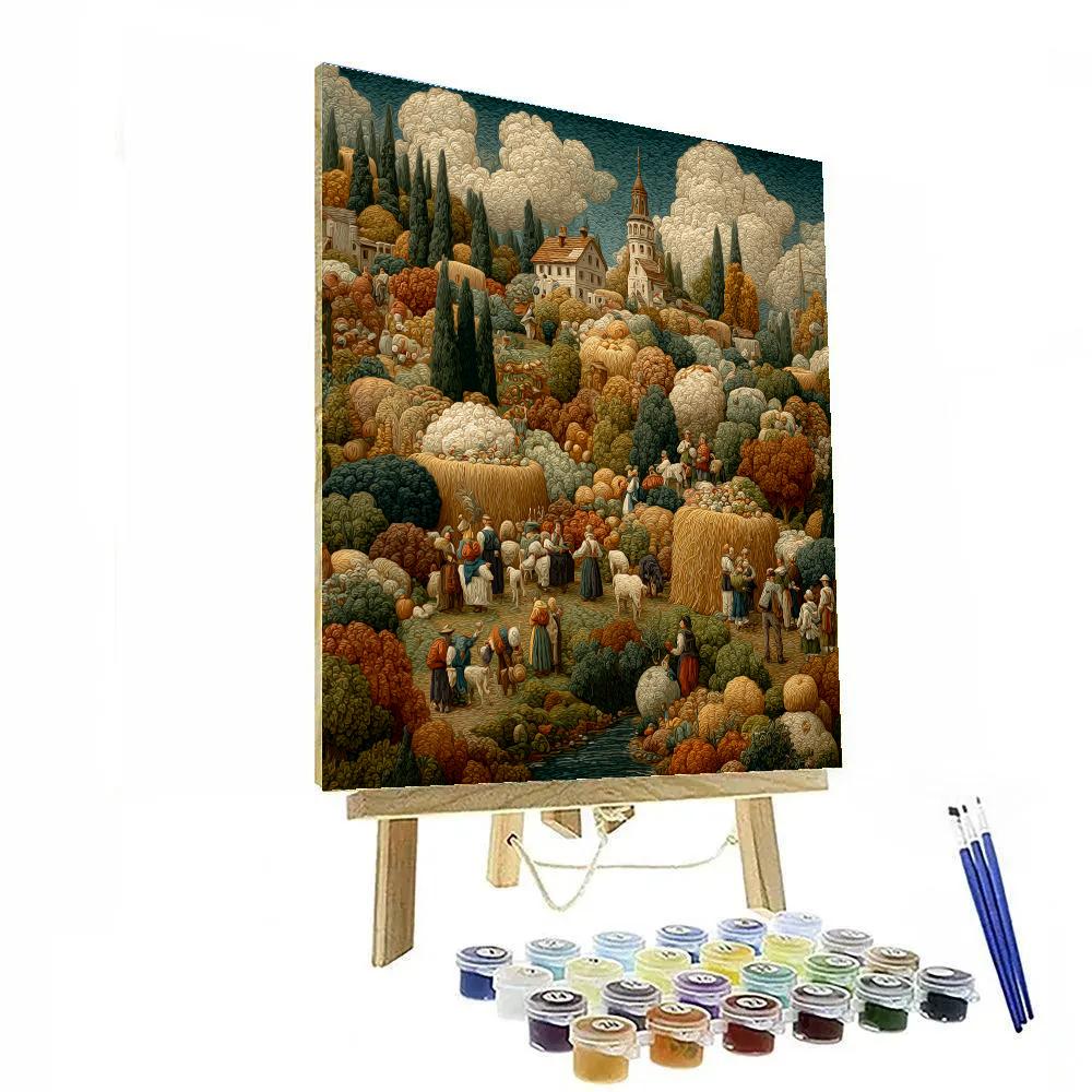 Pieter Bruegel Inspired Harvest Festival paint by number