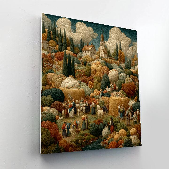 Pieter Bruegel Inspired Harvest Festival paint by number