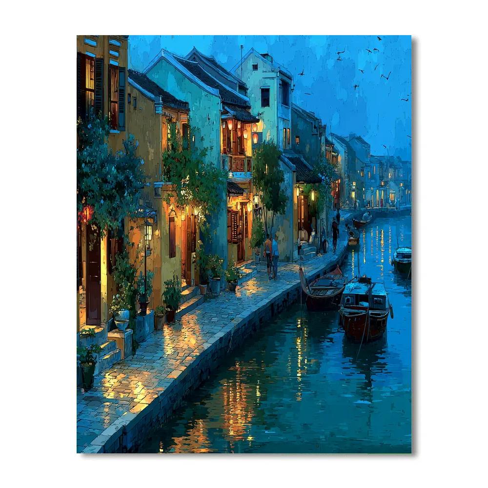 Old Quarter Riverside Hoi An Vietnam paint by color