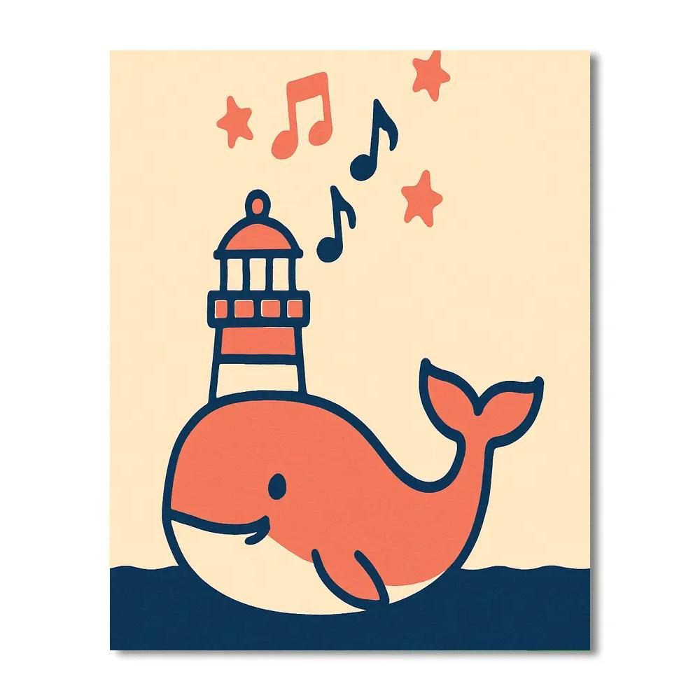 Whale Song Lighthouse Numbered painting kits