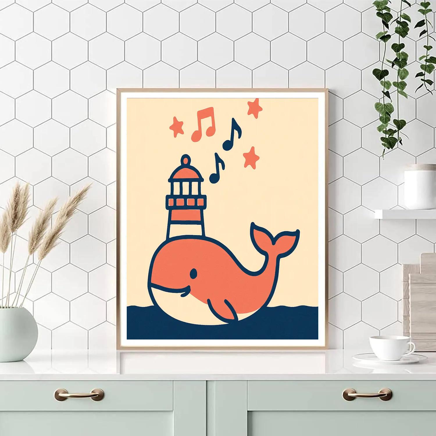 Whale Song Lighthouse Numbered painting kits