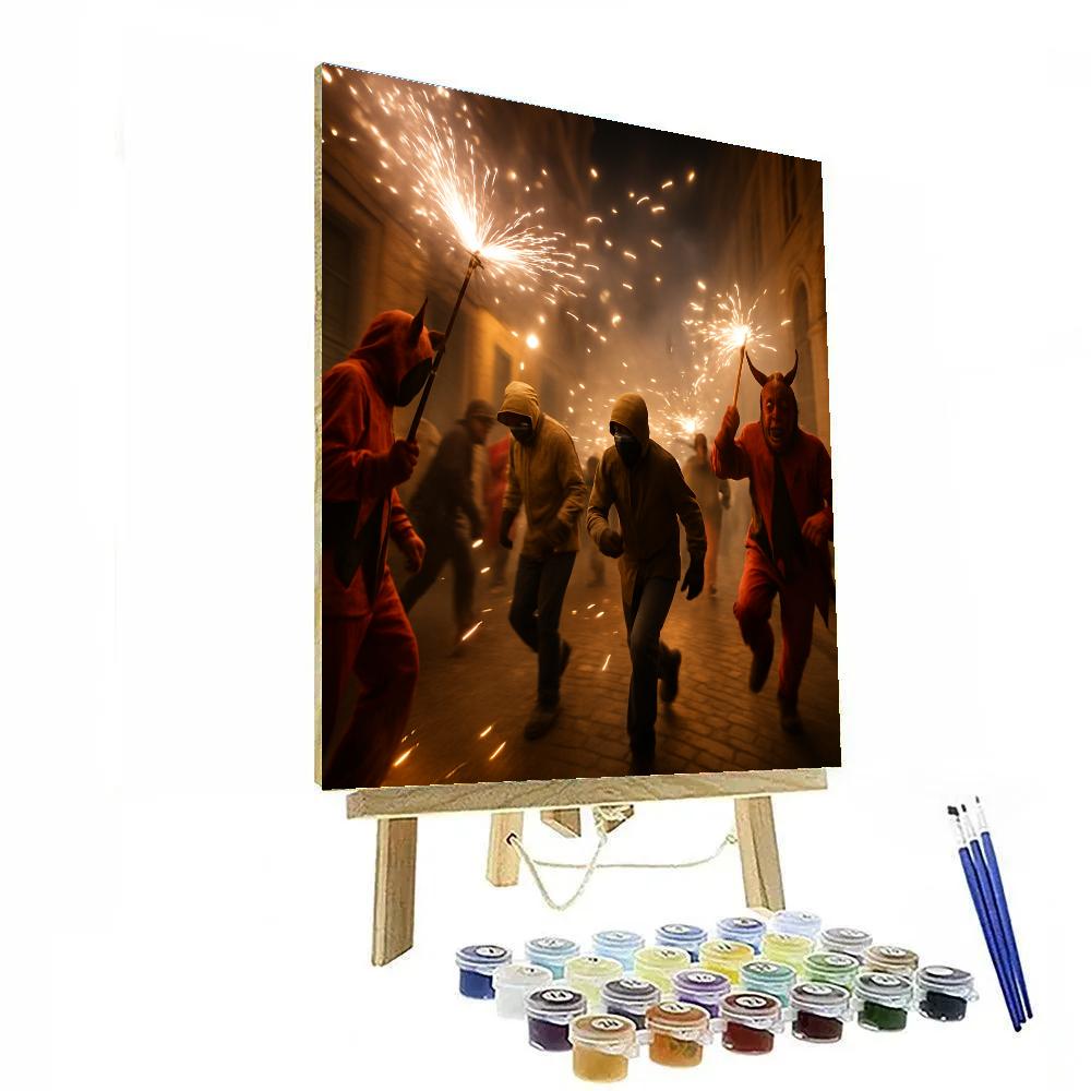 Correfoc Fire Run Catalonia paint by numbers