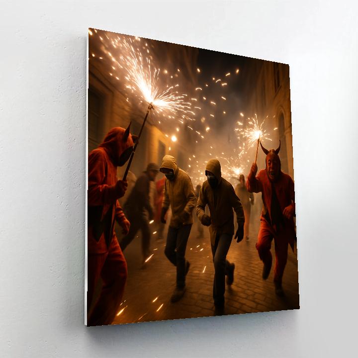 Correfoc Fire Run Catalonia paint by numbers