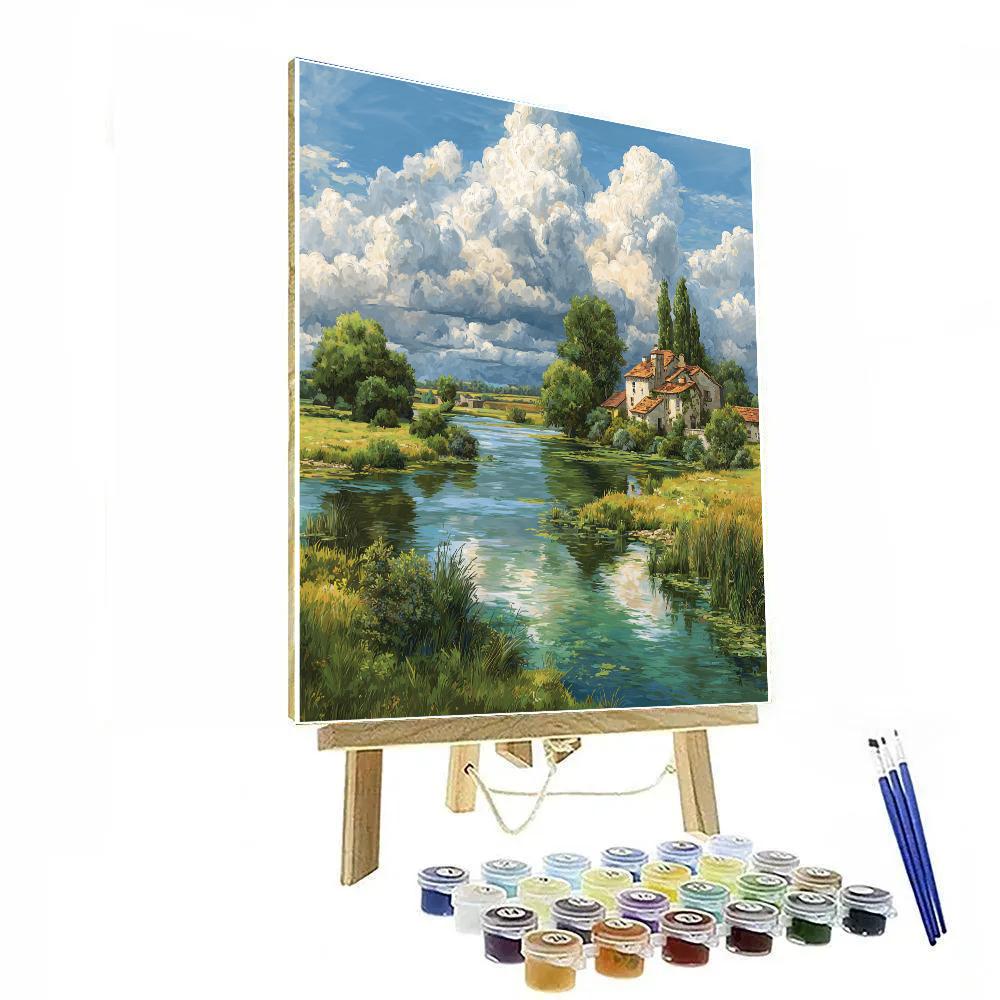 John Constable Inspired Riverbank paint by number