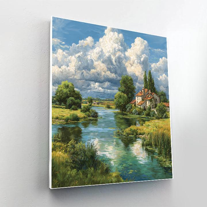 John Constable Inspired Riverbank paint by number