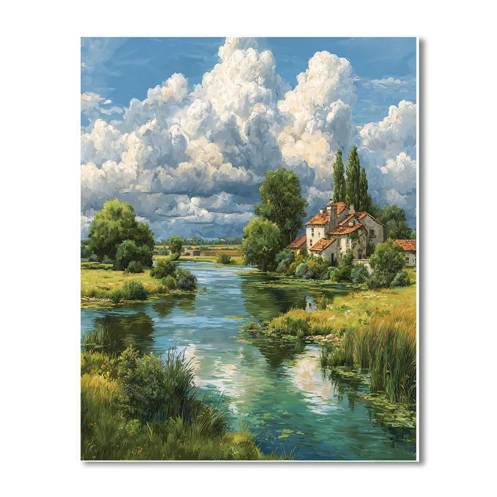 John Constable Inspired Riverbank paint by number