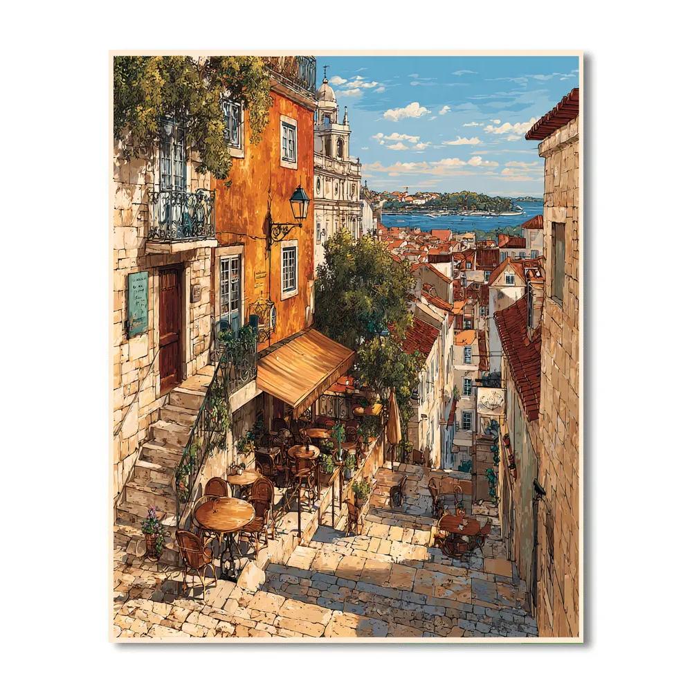 Zagreb Upper Town Stone Streets Croatia painting number kit