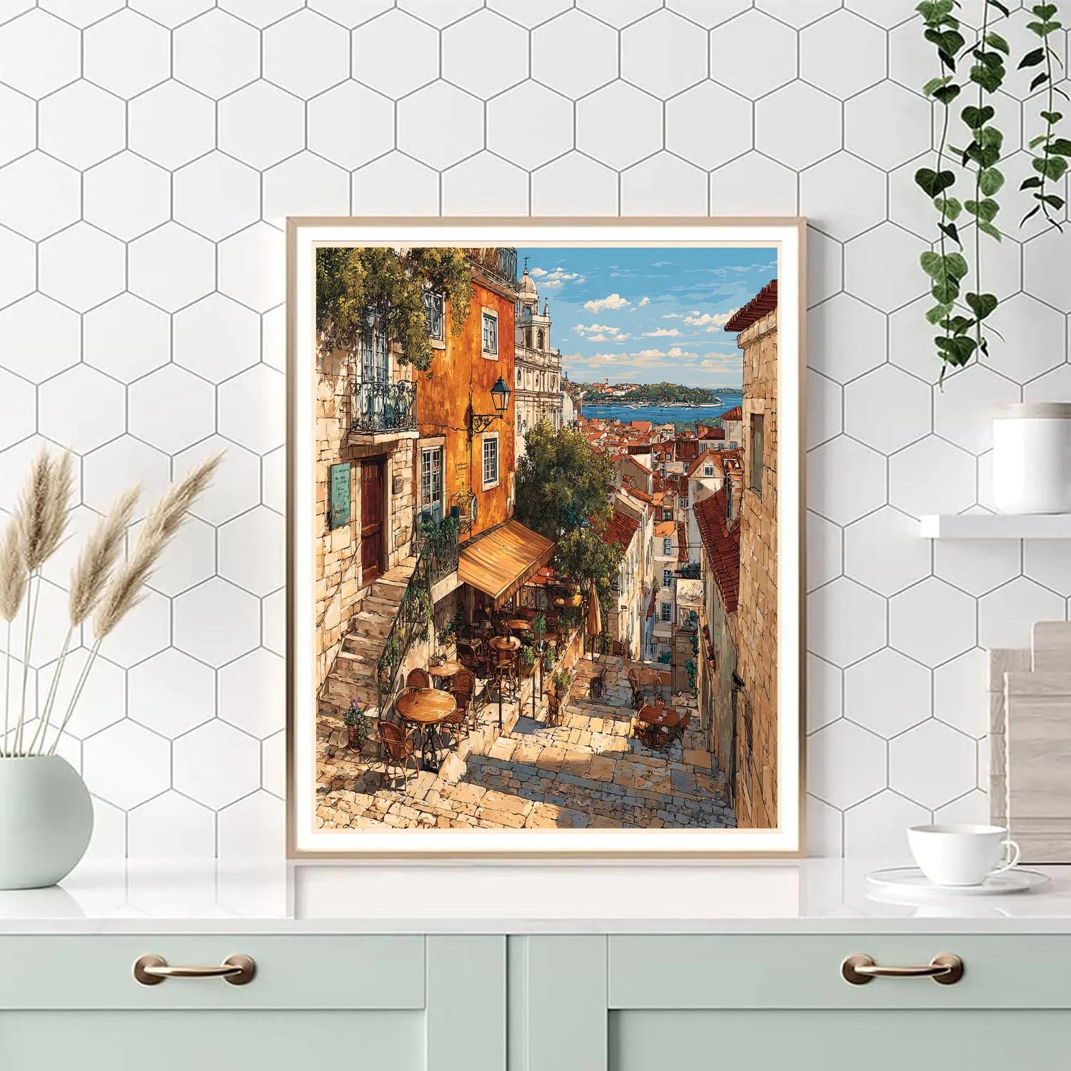 Zagreb Upper Town Stone Streets Croatia painting number kit
