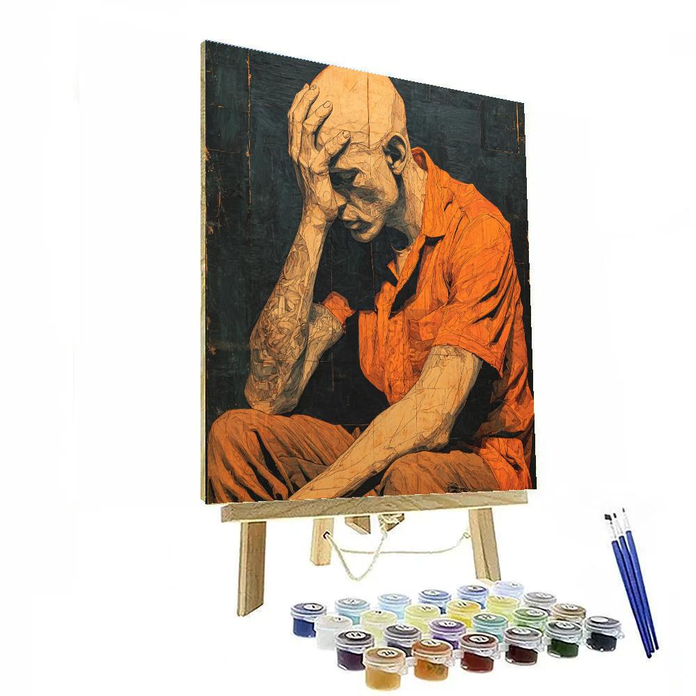 Egon Schiele Inspired Contorted Figure paint by numbers
