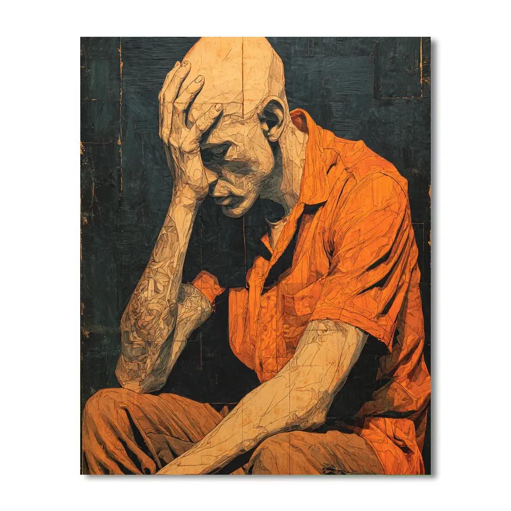 Egon Schiele Inspired Contorted Figure paint by numbers