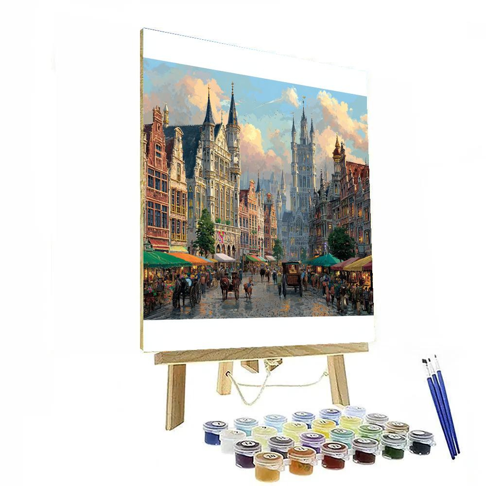 Krakow Cloth Hall Market Square Poland paint by color