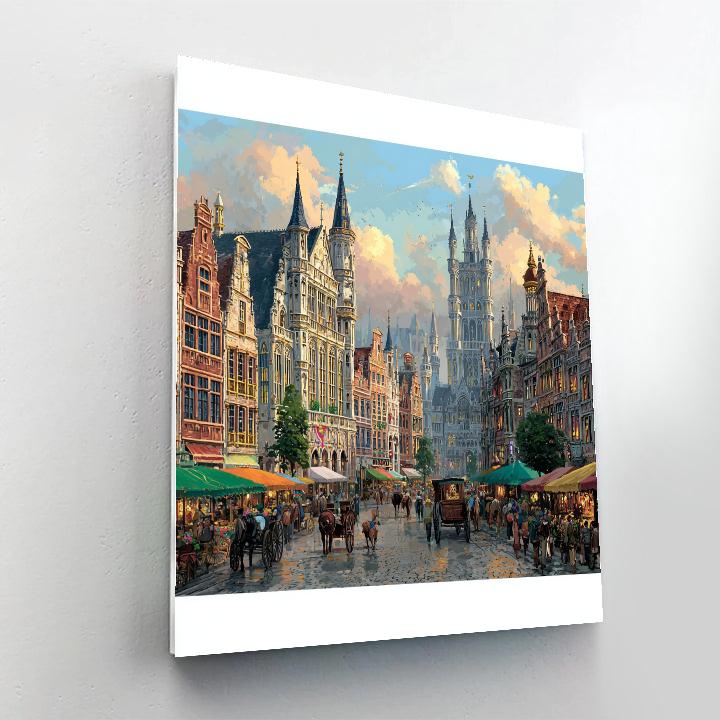 Krakow Cloth Hall Market Square Poland paint by color