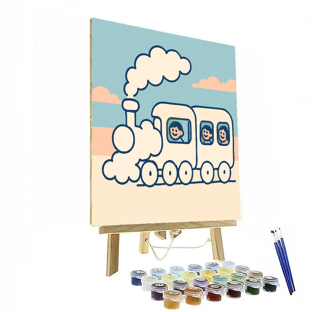 Clockwork Cloud Train paint by number