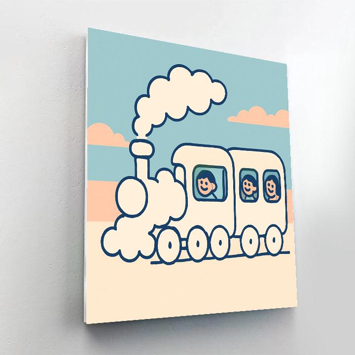 Clockwork Cloud Train paint by number