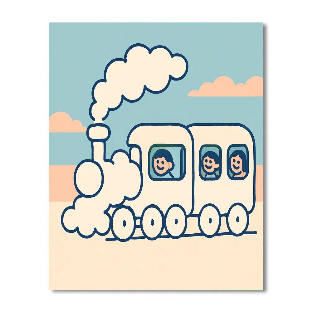 Clockwork Cloud Train paint by number