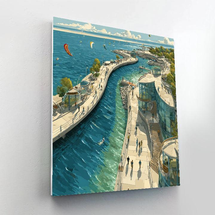 Qingdao Waterfront Boardwalk China Numbered painting kits