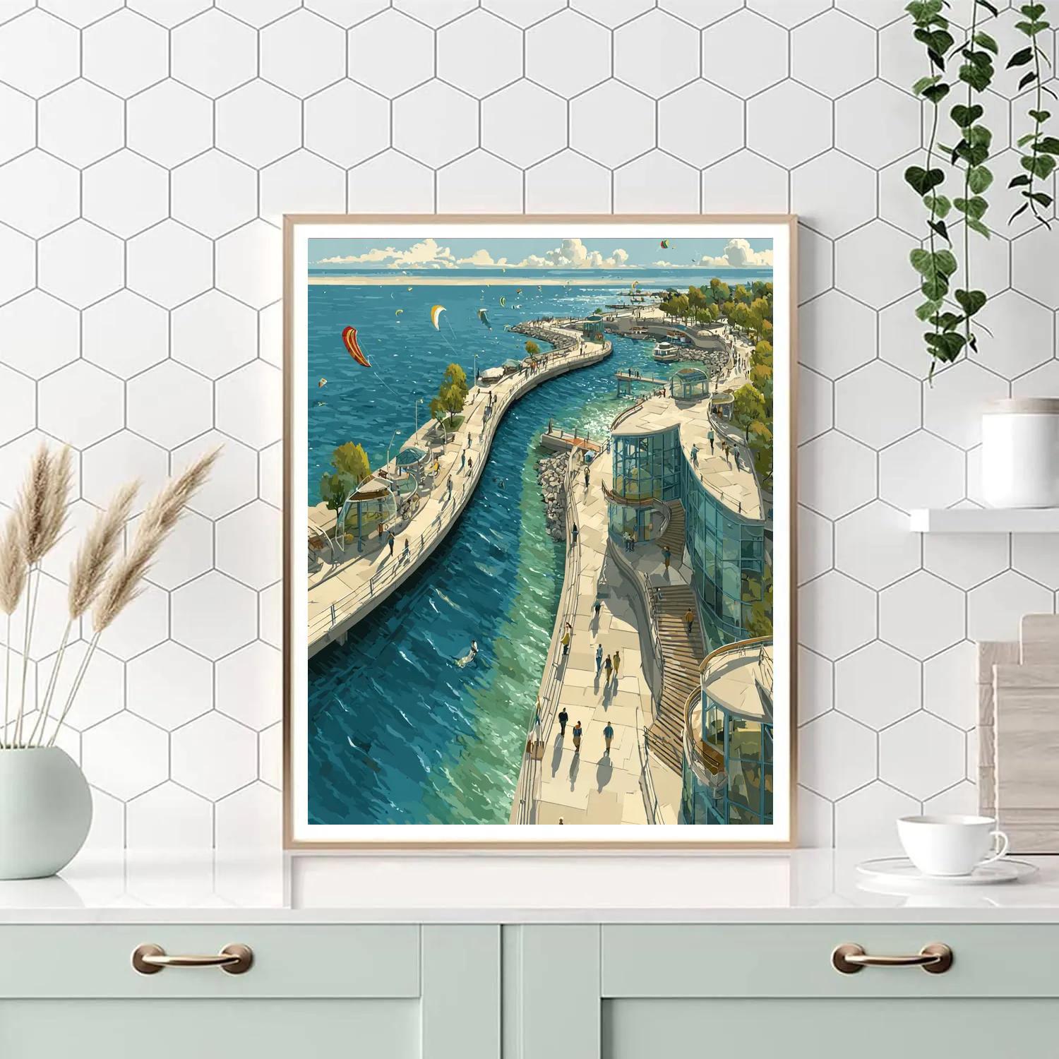 Qingdao Waterfront Boardwalk China Numbered painting kits