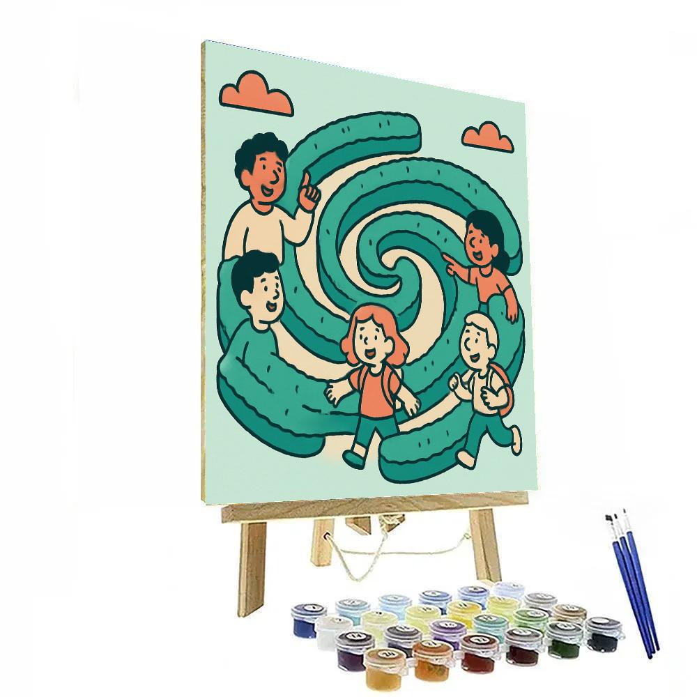 Galaxy Garden Maze Numbered painting kits