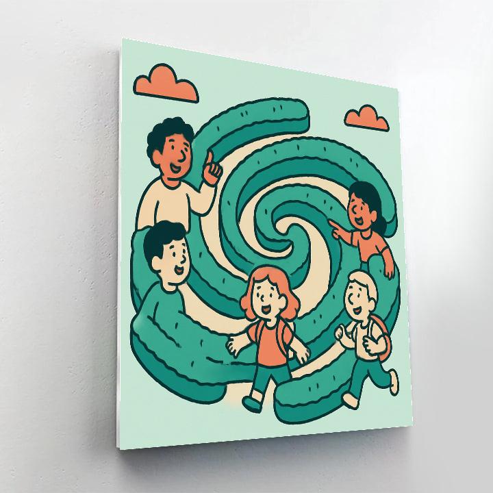 Galaxy Garden Maze Numbered painting kits