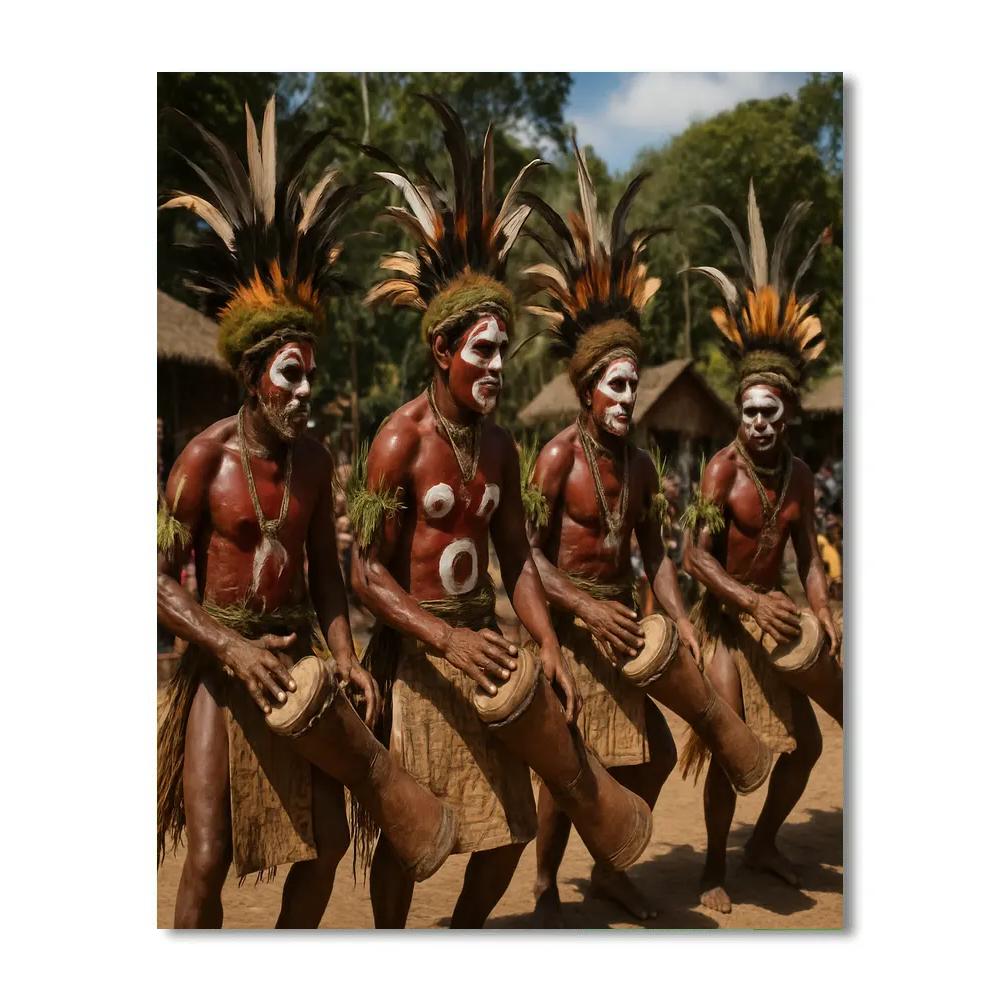 Papua New Guinea Sing Sing paint by color
