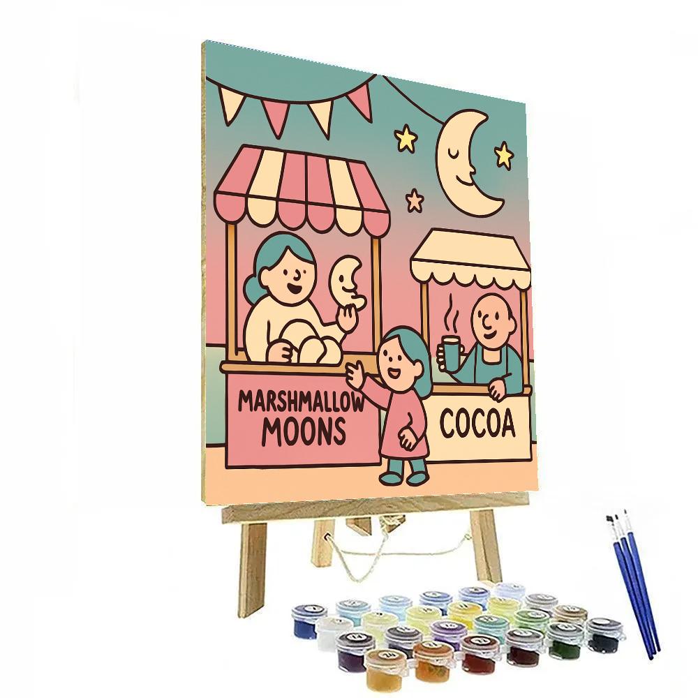 Marshmallow Moon Market Paint by numbers art