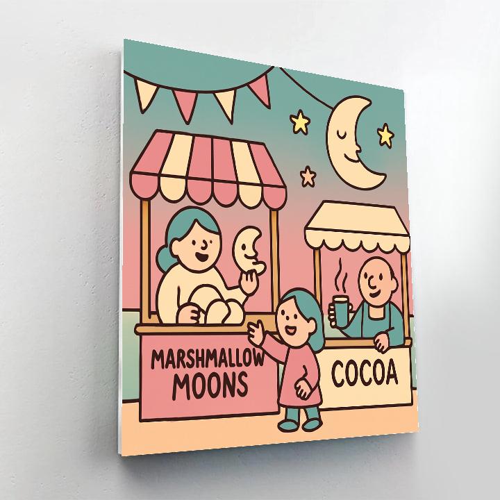 Marshmallow Moon Market Paint by numbers art