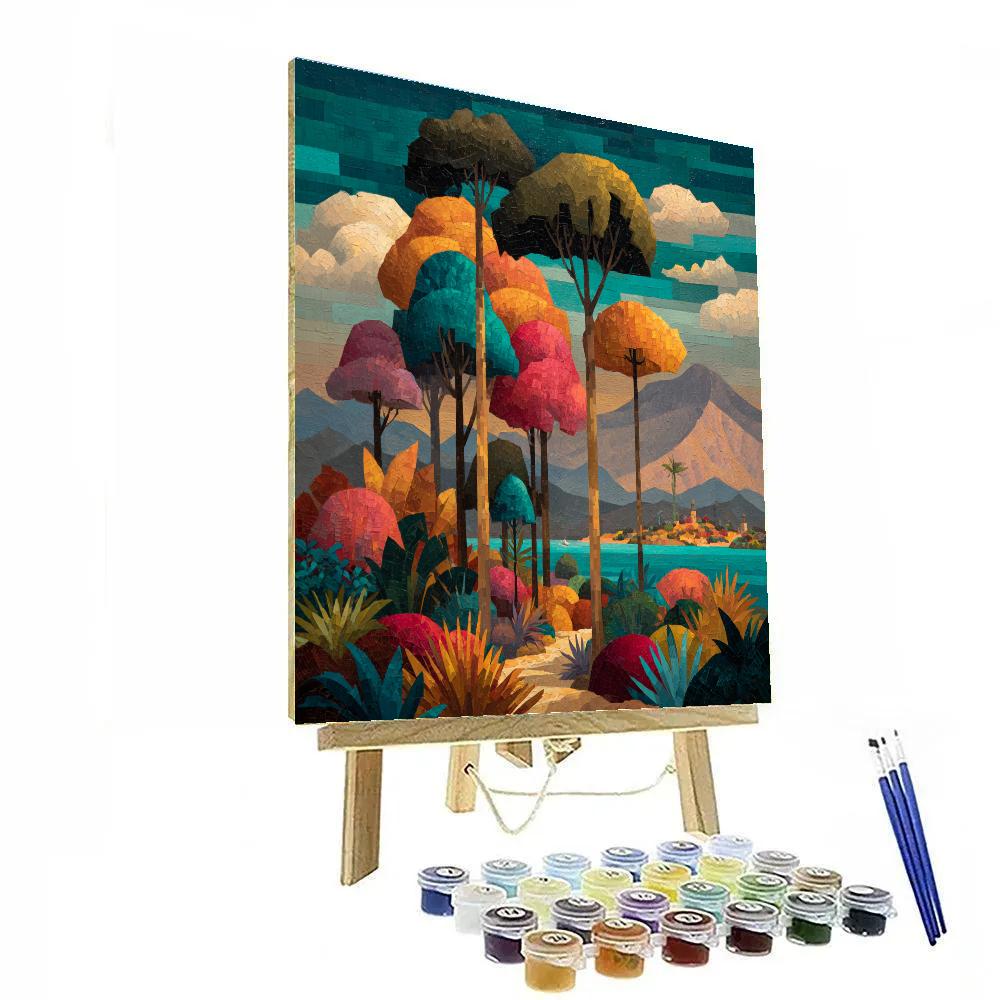 Paul Gauguin Inspired Tropical Village Number painting