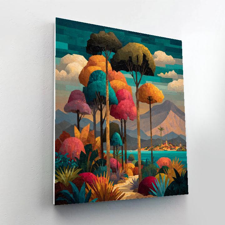 Paul Gauguin Inspired Tropical Village Number painting