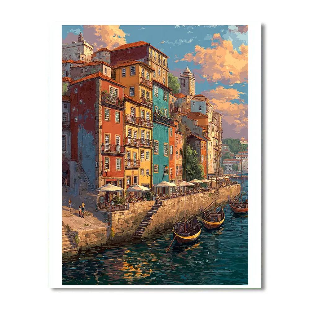 Porto Ribeira Riverside Portugal Paint by numbers kits