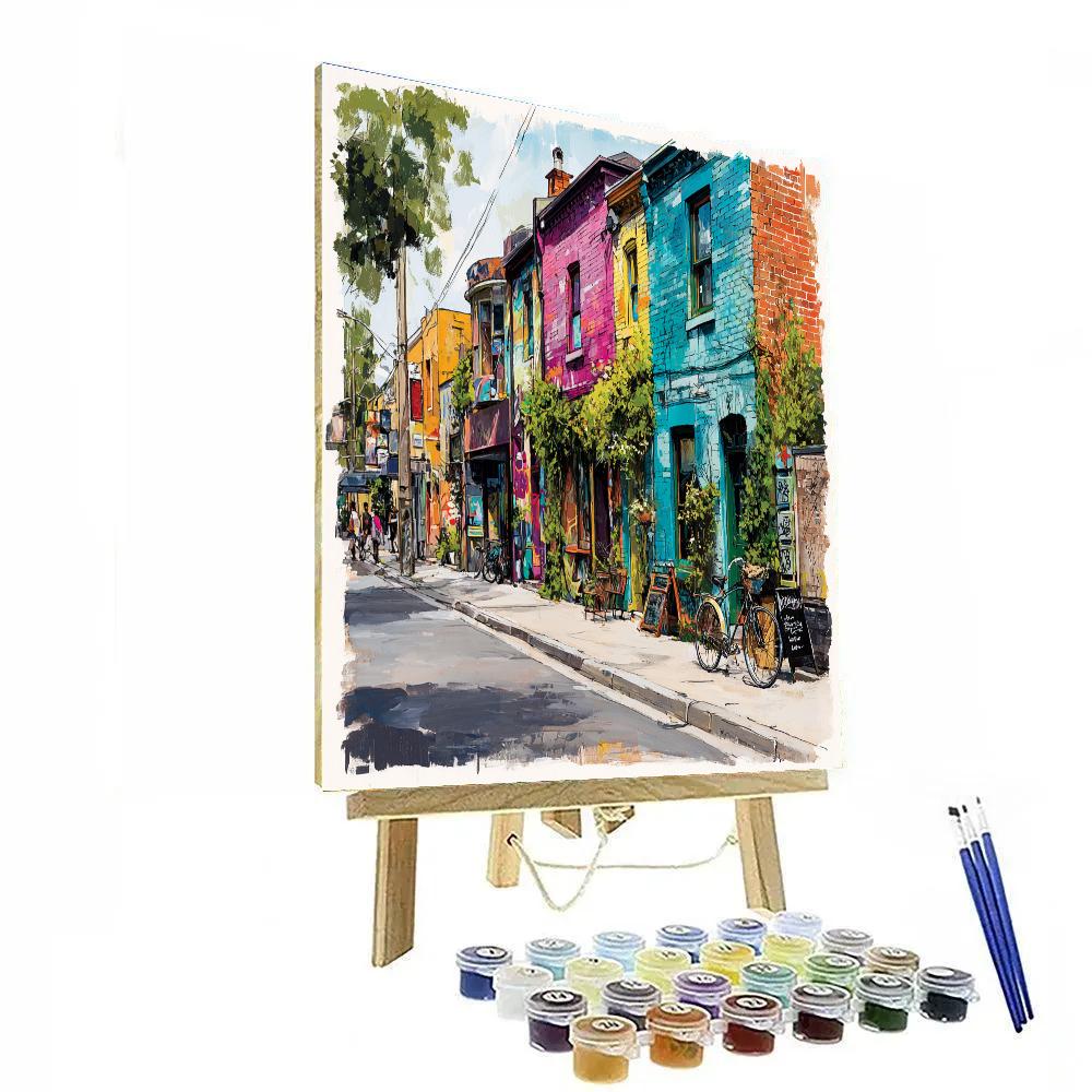 Fitzroy Street Art And Cafes Melbourne Australia paint by color