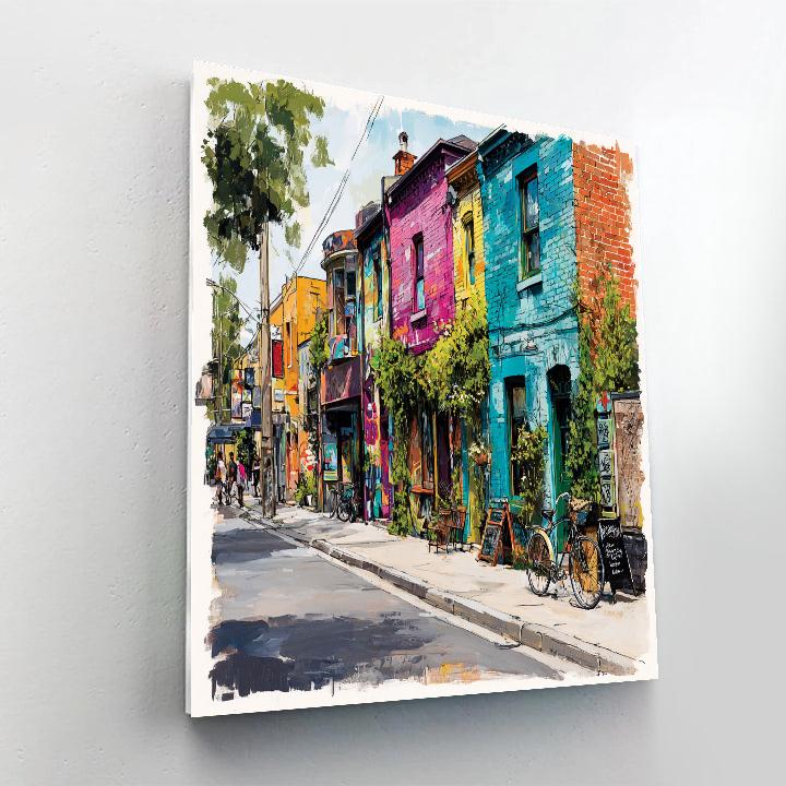 Fitzroy Street Art And Cafes Melbourne Australia paint by color