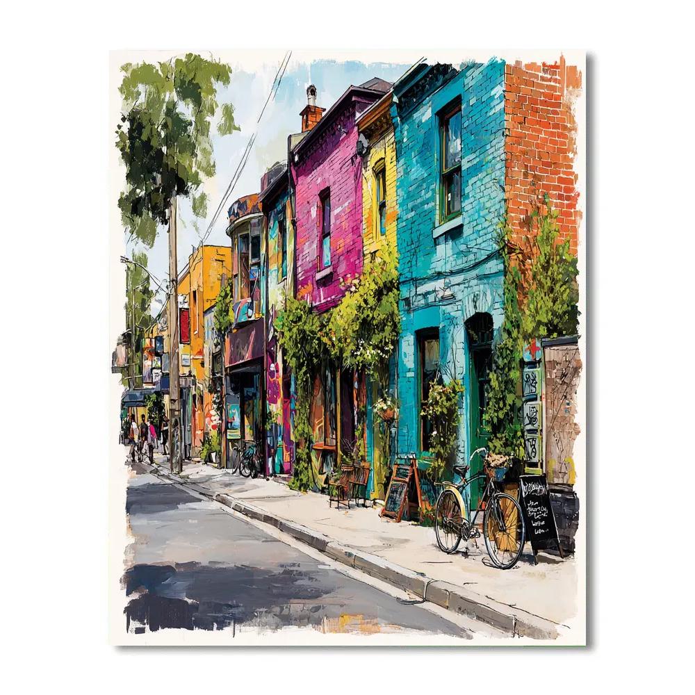 Fitzroy Street Art And Cafes Melbourne Australia paint by color