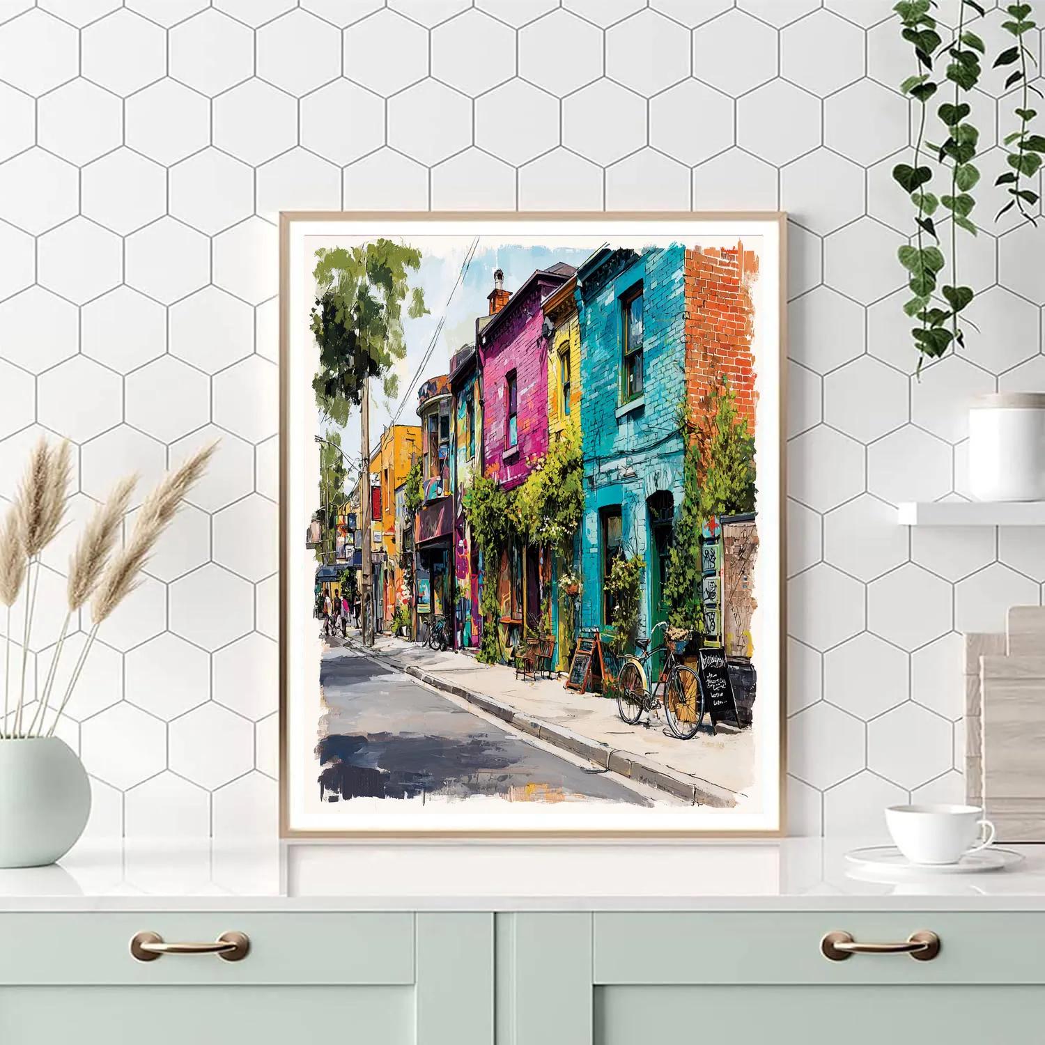 Fitzroy Street Art And Cafes Melbourne Australia paint by color